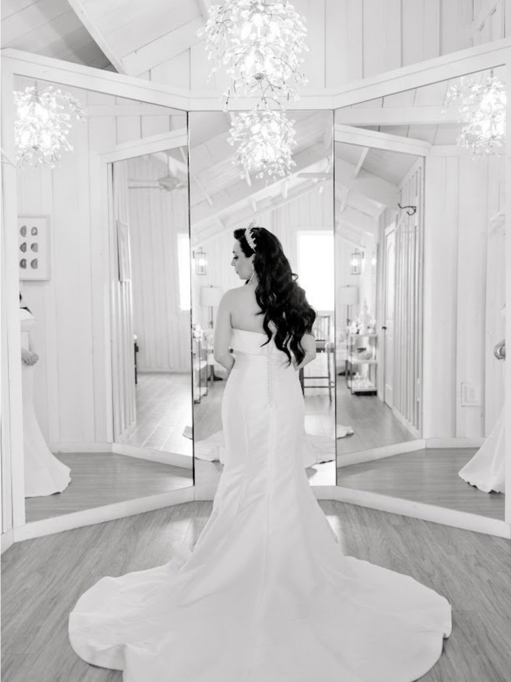 Maggie Sottero Strapless Satin Trumpet Wedding Gown in White - Picture 3 of 4